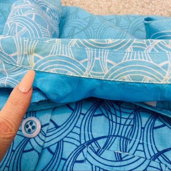 Emma James Linen Cotton Blazer Blue Ombre - Picture 5 of 14